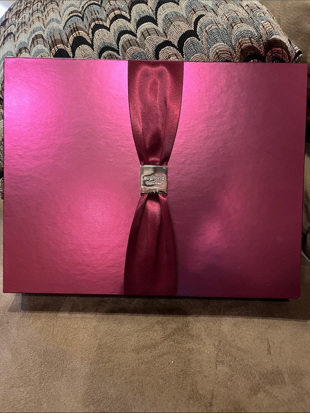 Calvin Klein Euphoria Gift Box - Metallic Berry with Satin Ribbon